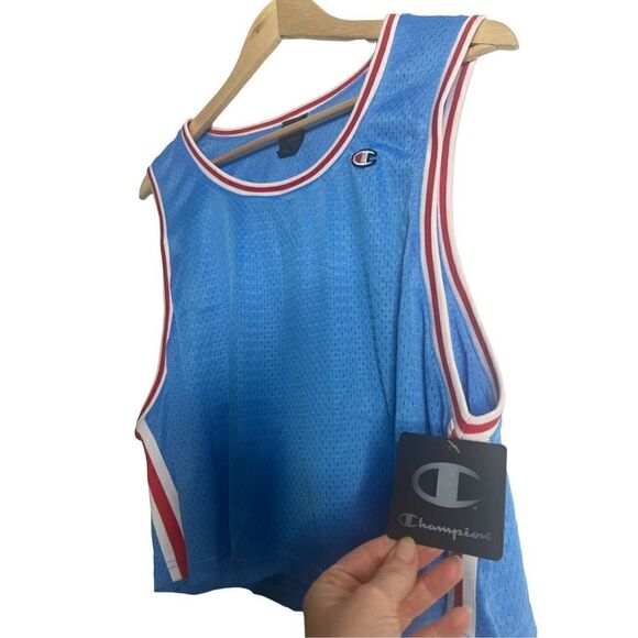 Champion Mesh Cropped Tank Active Blue XL - Picture 2 of 4